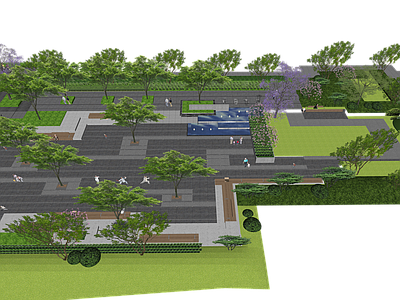 现代广场景观 下沉广场 健身广场 商业广场