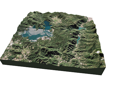 现代其他地形地貌 真实地形 微地形 山水地形 日月潭