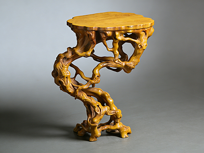 现代新中式雕塑 黄杨木 根雕 根几 AIGC 摆件