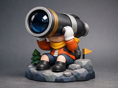 现代雕塑摆件 望远镜 AIGC 雕塑 摆件 美陈
