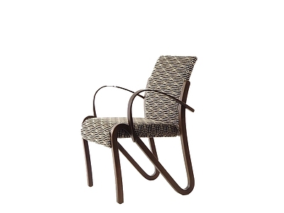 法式中古餐椅 布艺条纹餐椅 曲线扶手餐椅