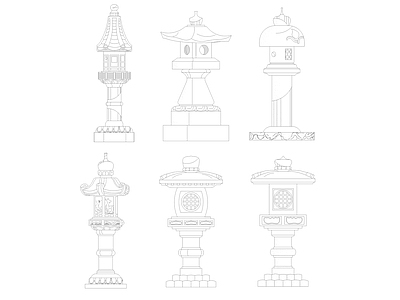 中式灯具图库 中式 景观灯 庭院灯 施工图