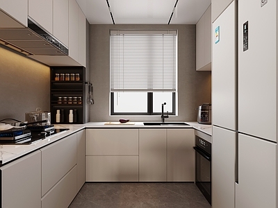 现代简约封闭式厨房 现代