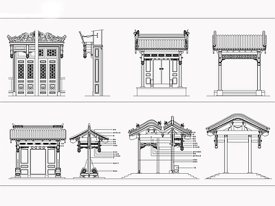 斗拱节点 中式斗拱 施工图