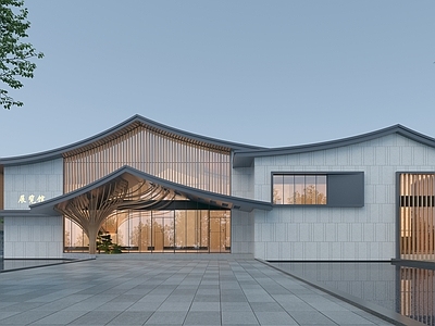 新中式展览馆建筑 新中式z 展览馆 建筑