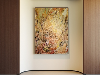 奶油风挂画 抽象画 肌理画 油画