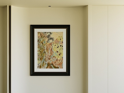 奶油风挂画 中古抽象画 肌理画 油画 长条挂画