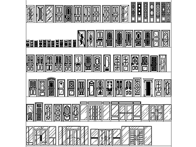 入户门 中式门立面 施工图