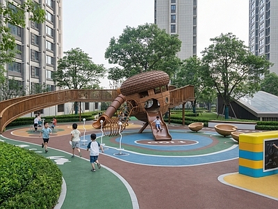 现代儿童友好景观儿童游乐空间 儿童活动区 松鼠乐园