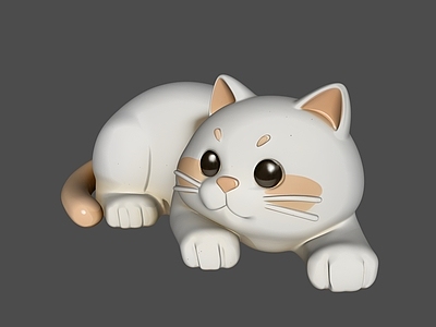 卡通可爱风雕塑摆件 动物猫咪雕塑