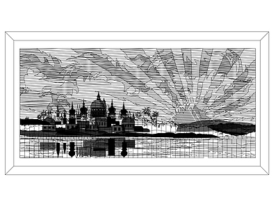 现代挂画 现代挂画 风景画 施工图