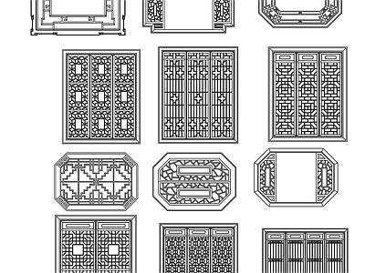 中式窗 窗 施工图
