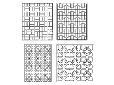 中式屏风隔断 中式屏风 施工图