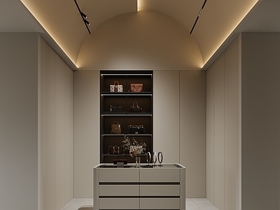 极简衣帽间 衣帽间 现代衣帽间 衣帽间岛台 衣帽间装饰 包柜