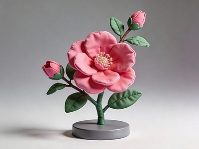 软雕塑风格花艺 美陈 花朵 海棠 雕塑 摆件