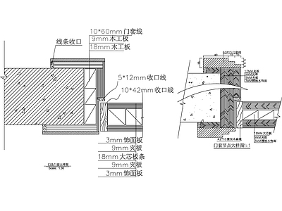 现代门 门套大样图 施工图
