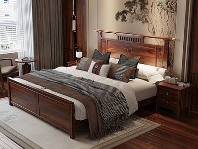 新中式双人床 新中式双人床 新中式主卧室