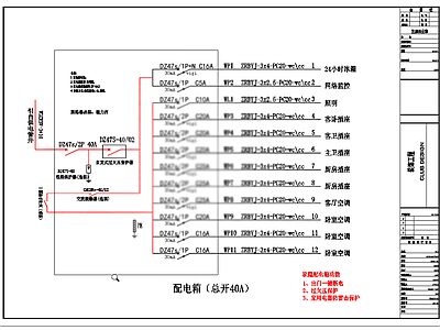 电气图 家装配电箱系统图 强电图 弱电图 施工图