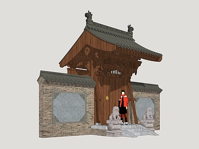 新中式古建筑 山西民居大门 民居大门 民俗院门 民居院门 入户门