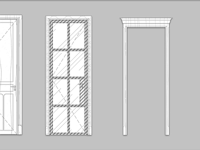 复古家具图库 海派房间门及屏风 施工图