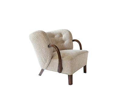 中古风休闲椅 丹麦中古 artdeco 布艺扶手椅