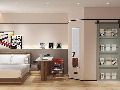 奶油风公寓 现代公寓房 现代单身公寓