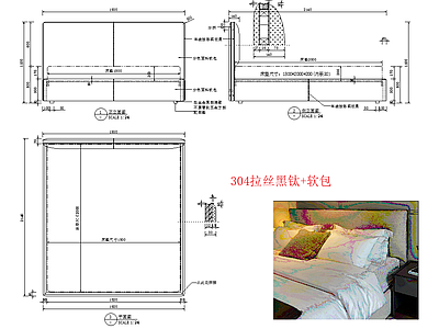 意式床 床图纸 施工图