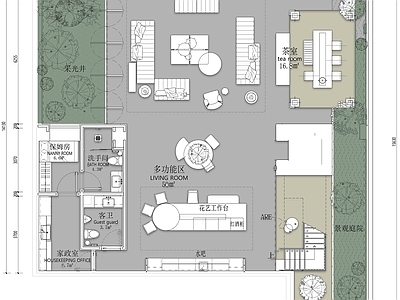 其他家装空间 别墅花艺工作室 施工图