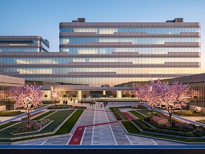 现代主义办公园区景观 现代产业园景观