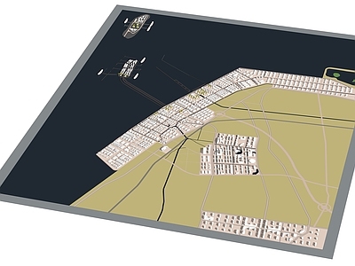 极简主义鸟瞰规划 沙盘