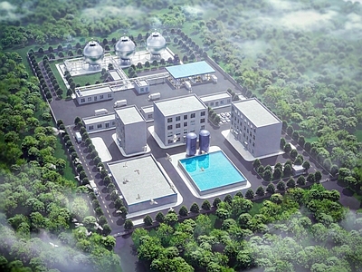 现代主义鸟瞰规划 现代工厂鸟瞰 厂房 工厂