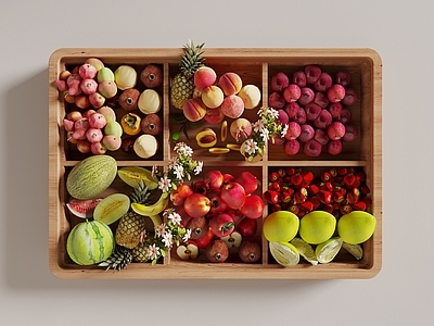 原木风水果蔬菜 水果 水果组合 水果托盘