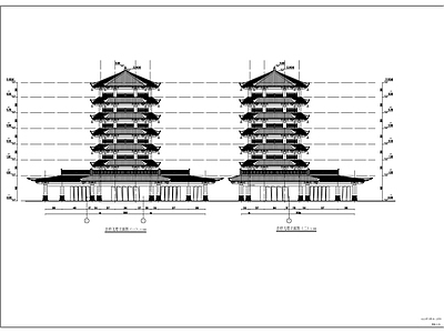 新中式其他建筑 主题乐园吉祥飞塔 施工图