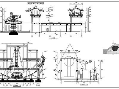 新中式其他建筑 主题乐园建筑设施 施工图