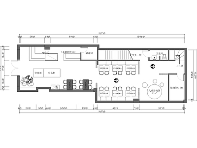 现代其他餐饮空间 甜品店平 施工图