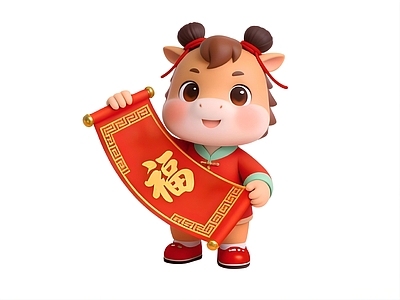 新中式虚拟人物 马年有福IP 雕塑 摆件 美陈