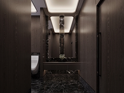 现代极简公共卫生间 现代公共卫生间