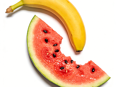 极简主义水果蔬菜 水果 西瓜 香蕉