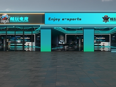 赛博朋克门头 电竞馆门头 网咖门头 电竞网咖门头 电竞酒店门头 网吧门头