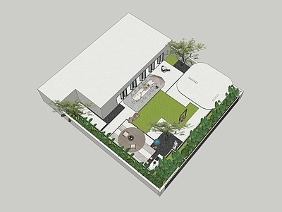 现代简约屋顶花园