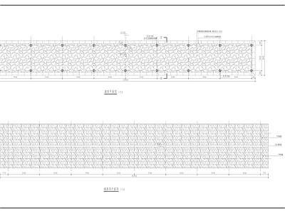 综合性公园 木结构廊架 干草屋面 长廊 施工图