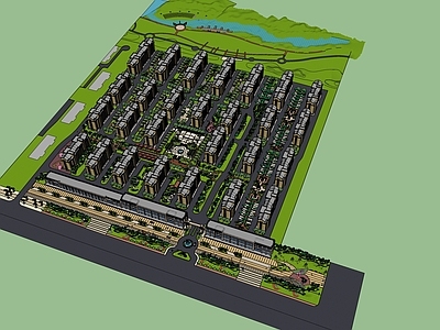 欧式景观小区建筑 欧式 中轴 宅间 沿街 中心景观