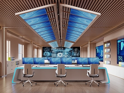 科技原木风指挥中心 现代监控室  指挥中心 办公桌椅