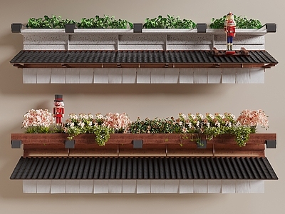 新中式门头 门头 屋檐 绿植门头 屋顶