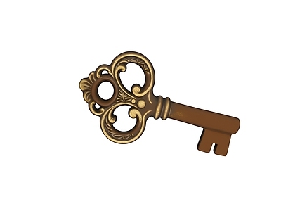 中古风锁/钥匙 钥匙 雕塑 美陈 AI渲染