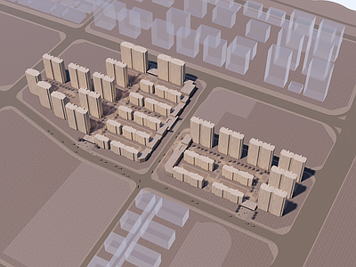 现代主义简模规划 木模规划 住宅小区 简模 木模
