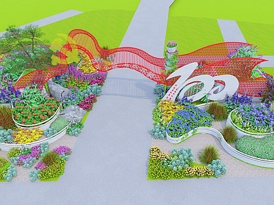 主题性景观设计广场景观 大门 景观门 厂区大门 门头 廊架