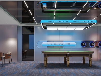 赛博朋克风台球室