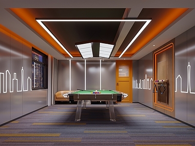 现代潮流风台球室
