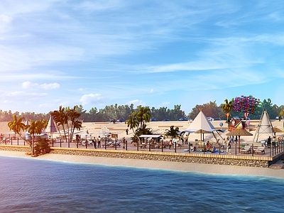 滨海度假风滨水景观